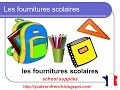 French Lesson 40 - SCHOOL SUPPLIES Stationery Vocabulary - Fournitures scolaires Útiles escolares