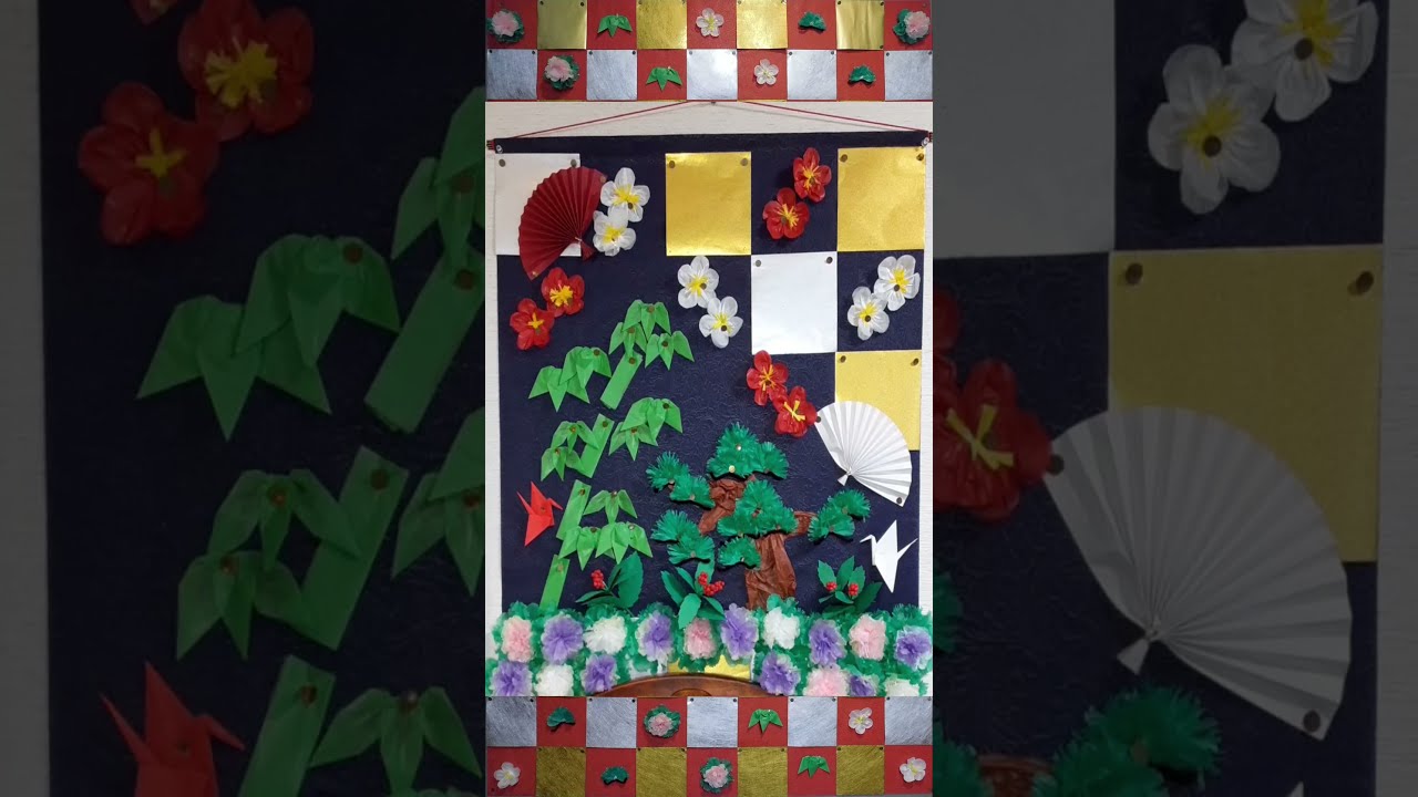 kimie gangi #shorts NEW 正月の壁面飾り「お花紙の松竹梅