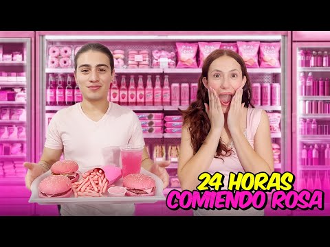 24 HOURS EATING PINK🩷😅😱|Yulis