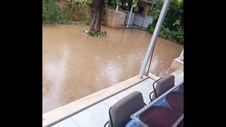 Balıkesir&#39;in Edremit Körfezi ilçelerinde etkili olan sağanak yağış, hayatı olumsuz etkiledi.