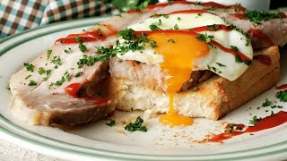 【手作りベーコンで！】厚切りベーコンエッグトースト