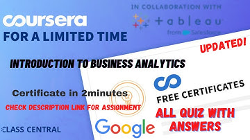 Introduction to Business Analytics,(week-1-4) All Quiz Answers.#coursera #quizanswers #digital