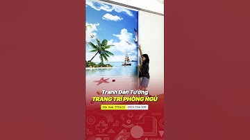 Trang trí tranh vải dán tường khổ lớn, tranh dán tường bãi biển #shortvideo #shorts