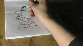 Drawing and Colouring Herry Monster asking for a title and plot suggestion for 3 people