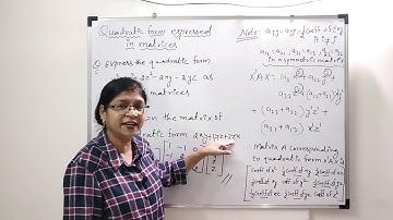 Matrix I Quadratic form expressed in matrices with example I Complete Concept I Rashi Jain