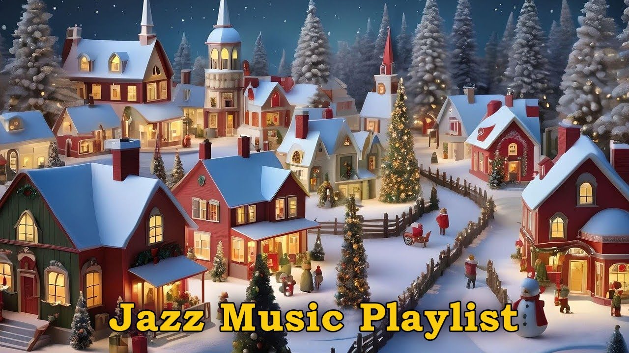 Tiny Christmas Decor Towns AI Art Happy Jazz Music Playlist