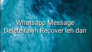 Whatsapp Message Delete Recover Dan