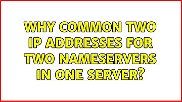Why common two IP addresses for two nameservers in one server? (4 Solutions!!)