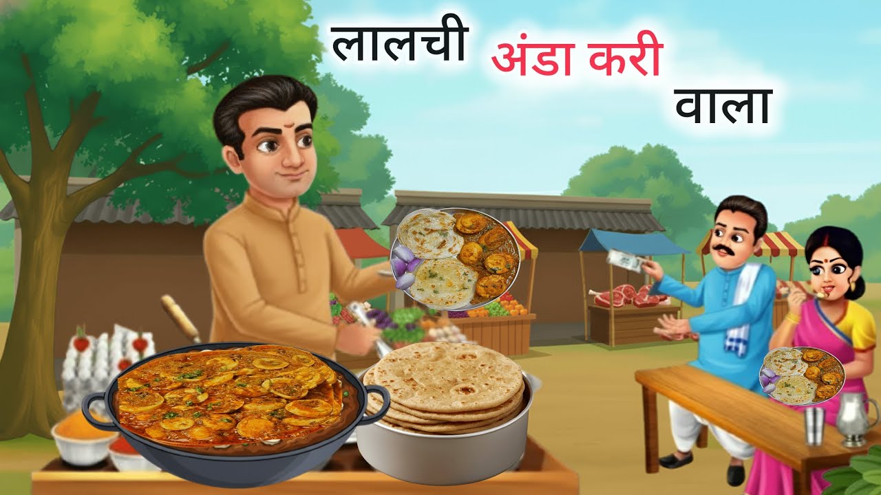 लालची अंडा करी वाला | LALCHI ANDA CURRY | HINDI KAHANIYA | CARTOON STORY | HINDI STORIES