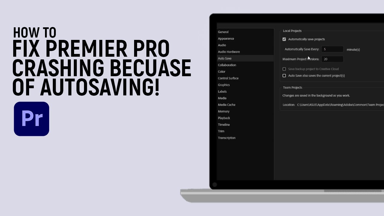 How to Fix Premiere Pro Crashing Because of Auto saving [easy] - YouTube