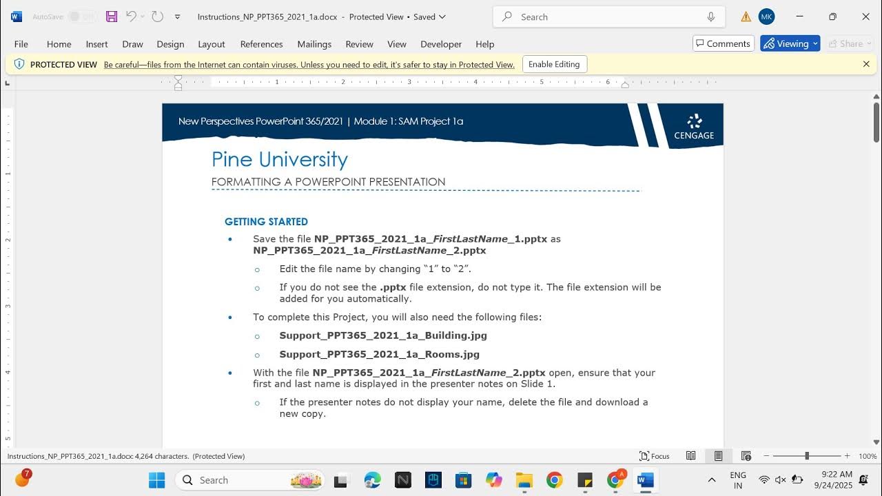 New Perspectives PowerPoint 365/2021 Module 1 SAM Project 1b 