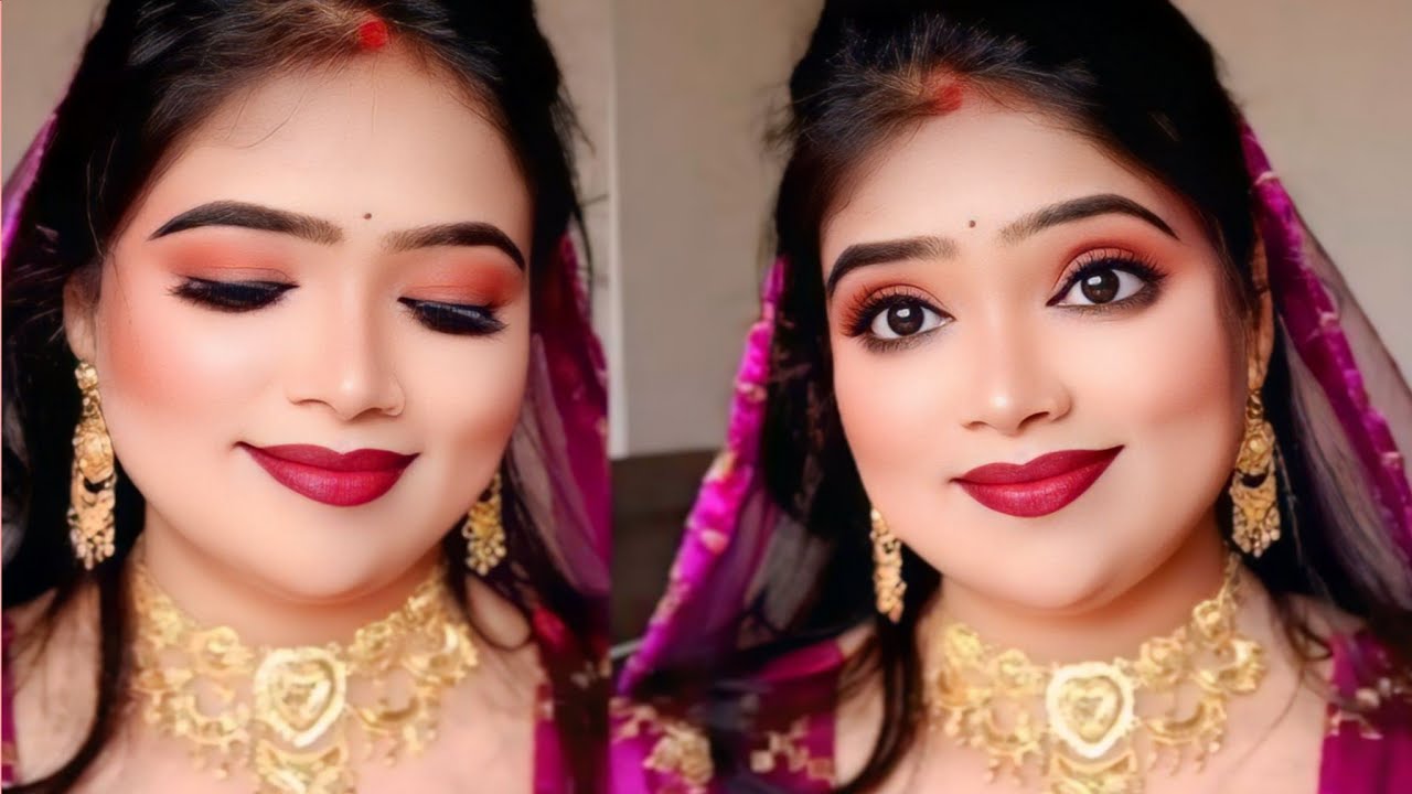 Quick Easy Bridal Makeup | Makeup tutorial step by step - Long lasting makeup 