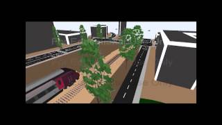 3D Simulation of Éco Quartier Nancy Grand Coeur using FlexSim (2014)