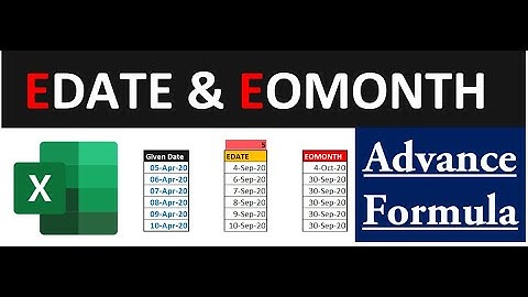 EDATE and EOMONTH Functions in Excel | Advanced Excel Formula