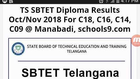 Ts sbtet oct/nov 2018 results c16 c16s c18 c09 c14 ER-91 to be release soon