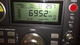 Unidentified shortwave pirate, 6952 kHz USB, 18 July 2016, 02:56 UTC