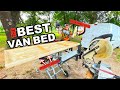 Unique Van Bed Build:   Adjustable Legs &amp; Pop Out Exterior Table Mount