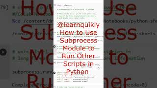 how to use subprocess module to run other scripts in python #python #programming #education #shorts