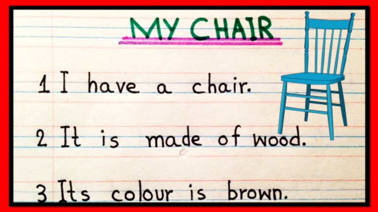 my chair essay in english for class 5