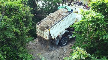 Incredible start new PROJECT! Landfill 5x20 by dump trucks & dozer