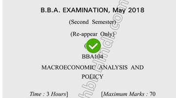 2018 Dcrust BBA 2nd Sem Reappear Macro Economics Question Paper