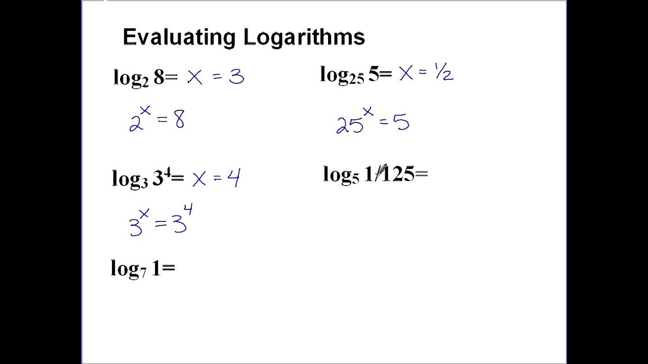 Evaluating Logarithms - YouTube