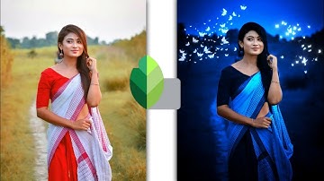 Snapseed Face Smooth + Butterfly Glowing Effect Photo Editing | Snapseed Background Colour Change