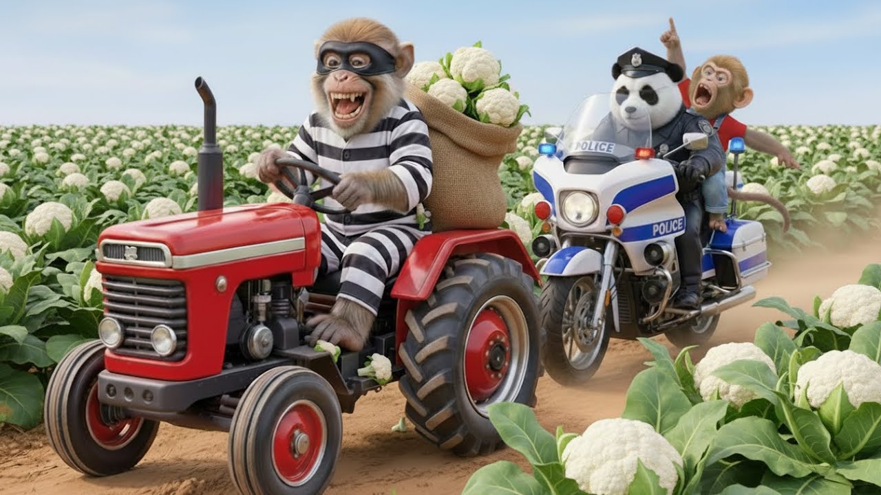 🔥 Motorcycle vs Thief! Bon Bon Joins Panda Police in a Shocking Chase! 😱⚡