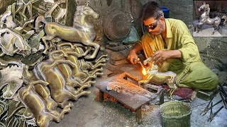 Process of Brass Casting Artisans Making Horse || How Brass Sand Casting Horses Are Handmade by Diy Craft Pk 734 views 5 months ago 13 minutes, 20 seconds