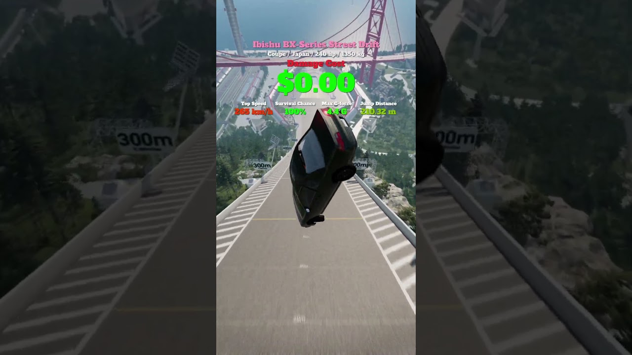 Ibishu BX-Series Street Drift - Long Jump & Damage Cost #38 - BeamNG.drive