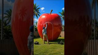 Giant apple into house #unfrezzmyaccount  #viral #ai  #trending #fruithouse 😱 #papular