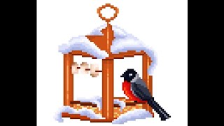 Pixel Art Wintertime ❄️ i colored A bird Feeder 🐦 44/42 (Part 2)