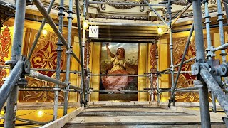 138-year-old paintings restored, decades of dust removed as Capitol dome restoration project near... Michigan State Capitol Rotunda Art Restoration