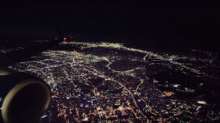 LA CITY LIGHTS AT NIGHT!!! LANDING AT LAX AT NIGHT ON A DELTA BOEING 737  4K  W/ ATC AUDIO