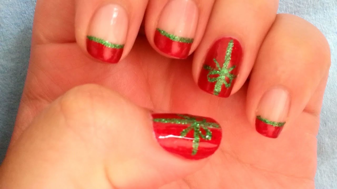 Christmas Present nail art tutorial - YouTube