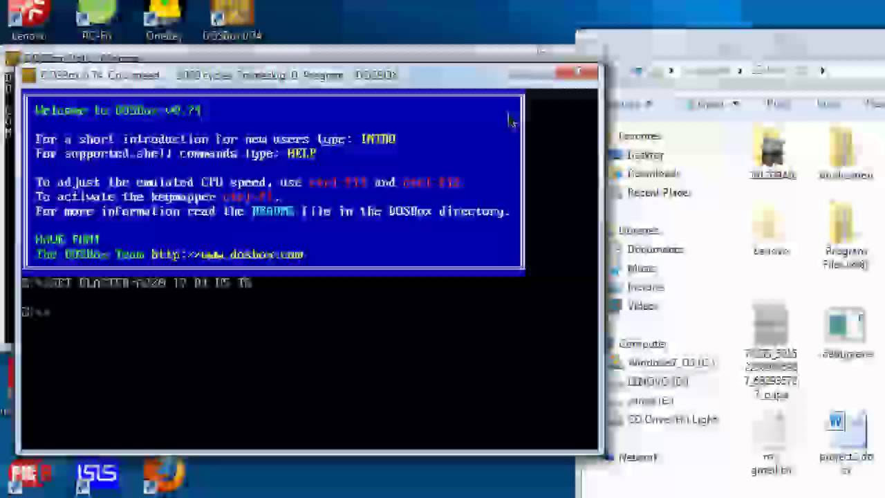 Excution de debugexe sur une fentre 64 bits systme 64x  laide de DosBox