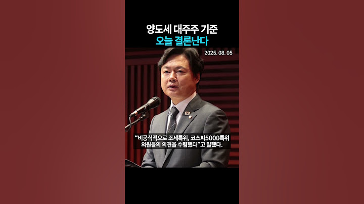 양도세 대주주 기준 오늘 결론난다 (20250805)
