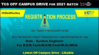 TCS Off Campus Drive 2020 through NQT | 2021 Batch | Complete Registration Process | Test Pattern