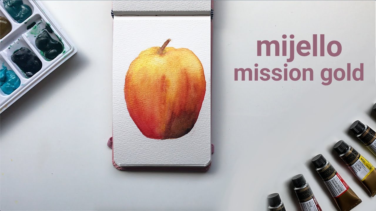 apple painting demo + mini review | mijello mission gold