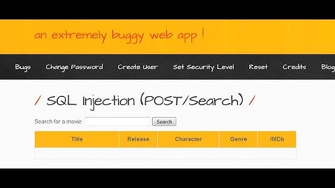SQL Injection (POST/Search)
