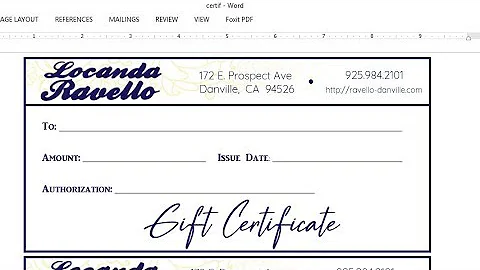 How to make a Gift Certificate with MS Word