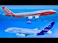 A380 vs 747: Airbus A380 vs Boeing 747-8 Mighty Comparison!