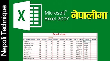 Ms Excel Complete Tutorial In Nepali E7 Mark Sheet Design .