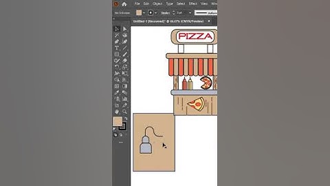 Flat Design pizza shop part 7 #tutorial #illustration #explore #shortsvideo #viral