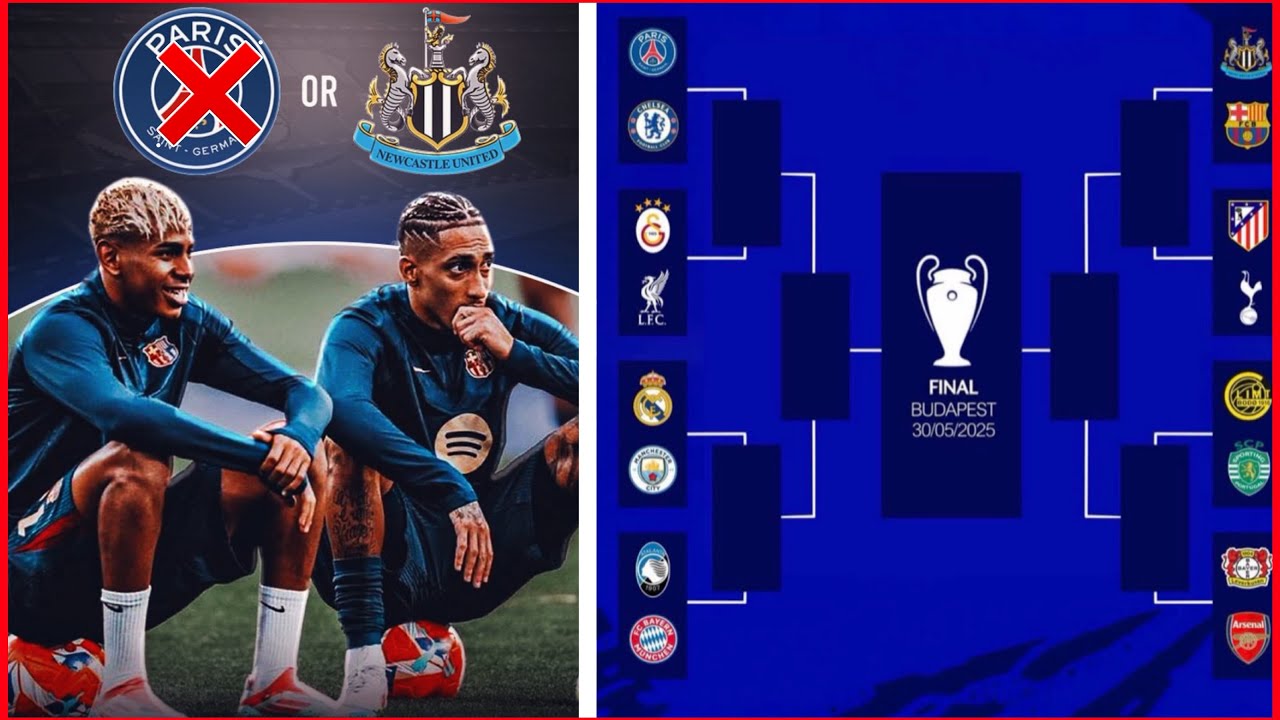 BARÇA NEWCASTLE EN 8 ÈME DE LDC ! LE PSG S'EN SORT BIEN !