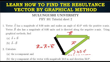 ADDITION OF VECTORS BY GRAPHICAL METHOD - PHY 1O1  TUTORIAL SHEET 2 - PART 1
