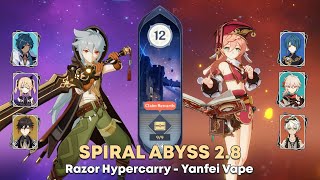 [GI ] Spiral Abyss 2.8 Floor 12 - F2P C6 Razor Hypercarry & C6 Yanfei Vape Full Star Clear