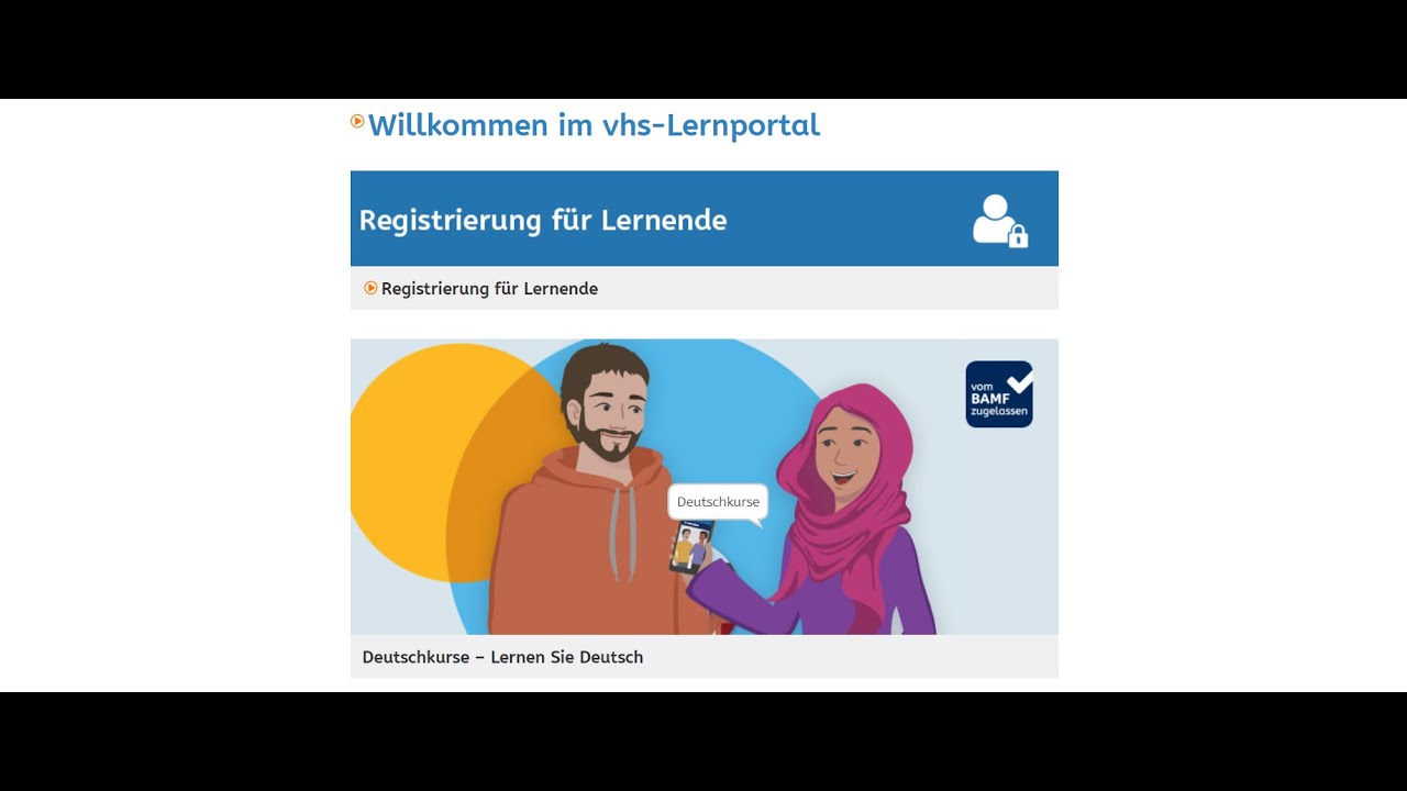 VHSLernportal kostenlose onlineDeutschKurse ثبت نام رایگان کلاس های