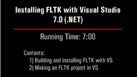Building FLTK with Visual Studio 7 [March 2004]