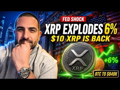 Video preview for XRP EXPLODES 6% ON FED SHOCK!! $10 XRP IS BACK & BITCOIN TO $840,000?! WALL STREET IS COMING!!